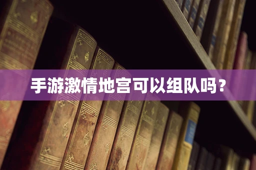 手游激情地宫可以组队吗？