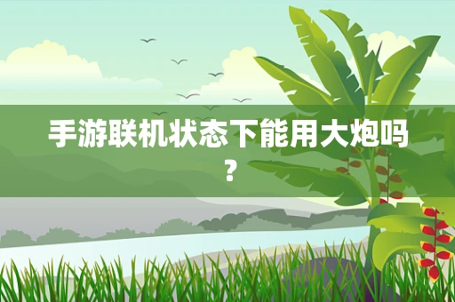 手游联机状态下能用大炮吗？