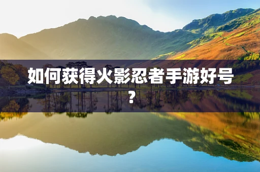 如何获得火影忍者手游好号？