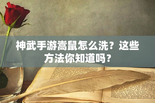 神武手游嵩鼠怎么洗？这些方法你知道吗？