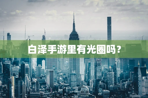 白泽手游里有光圈吗？