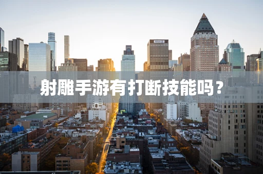 射雕手游有打断技能吗？