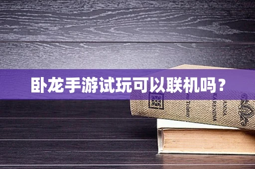 卧龙手游试玩可以联机吗？