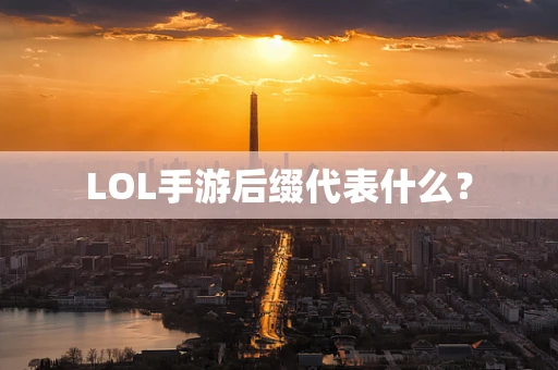 LOL手游后缀代表什么？