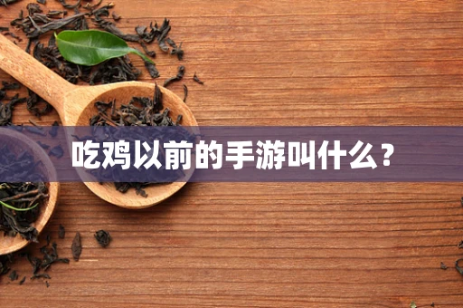 吃鸡以前的手游叫什么？
