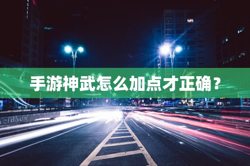 手游神武怎么加点才正确？