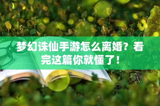 梦幻诛仙手游怎么离婚？看完这篇你就懂了！