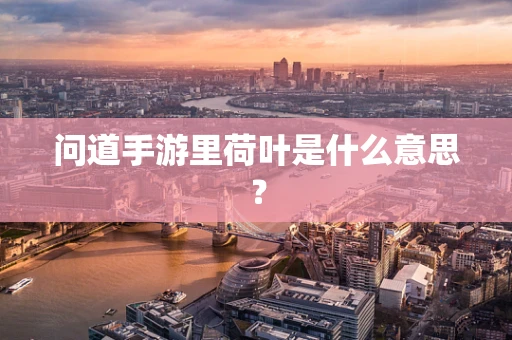 问道手游里荷叶是什么意思？