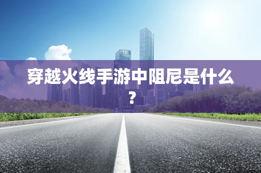 穿越火线手游中阻尼是什么？