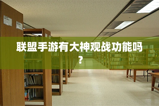 联盟手游有大神观战功能吗？